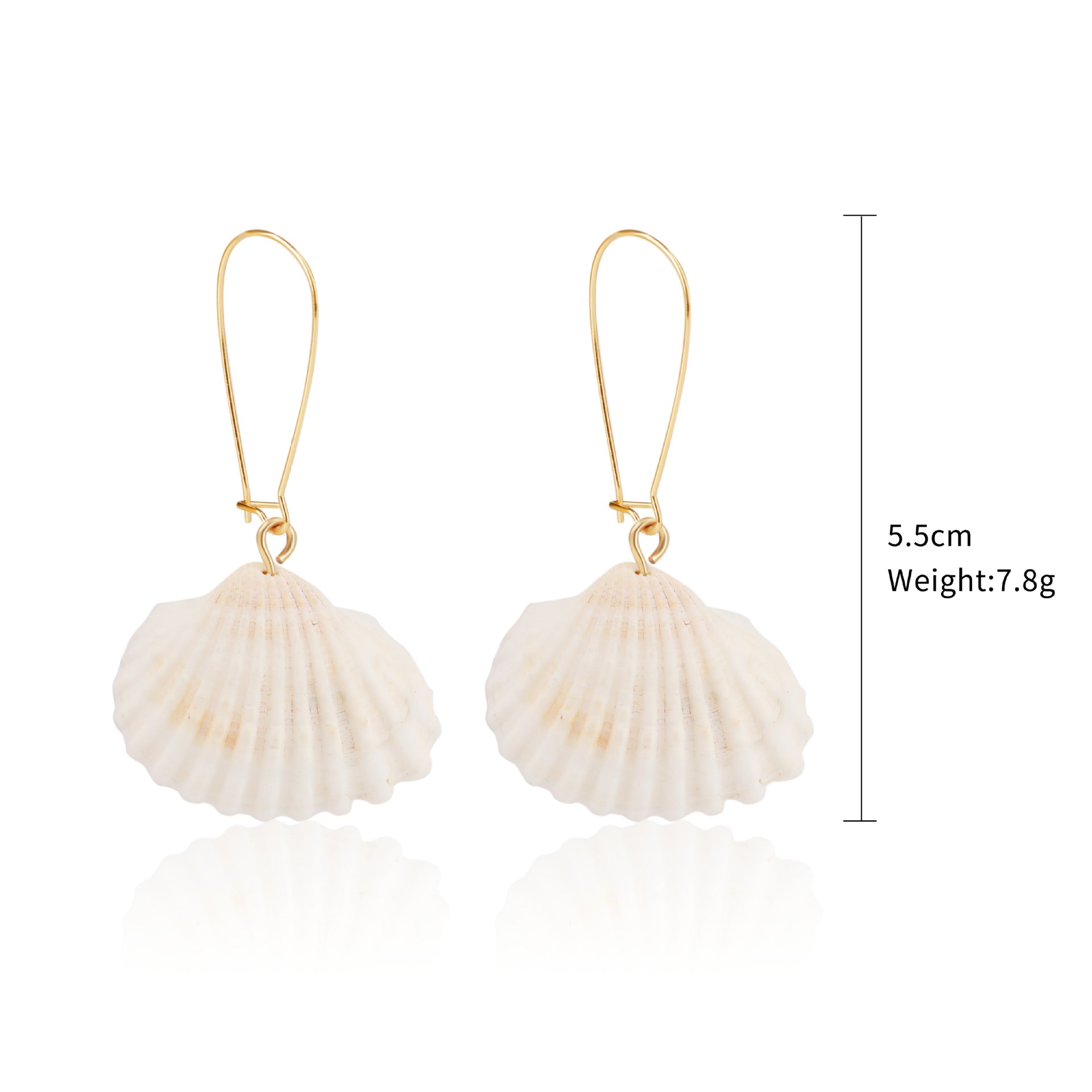Pendientes de concha de perla con diseño de joyería marina bohemia, pendientes de concha de verano natural de aleación