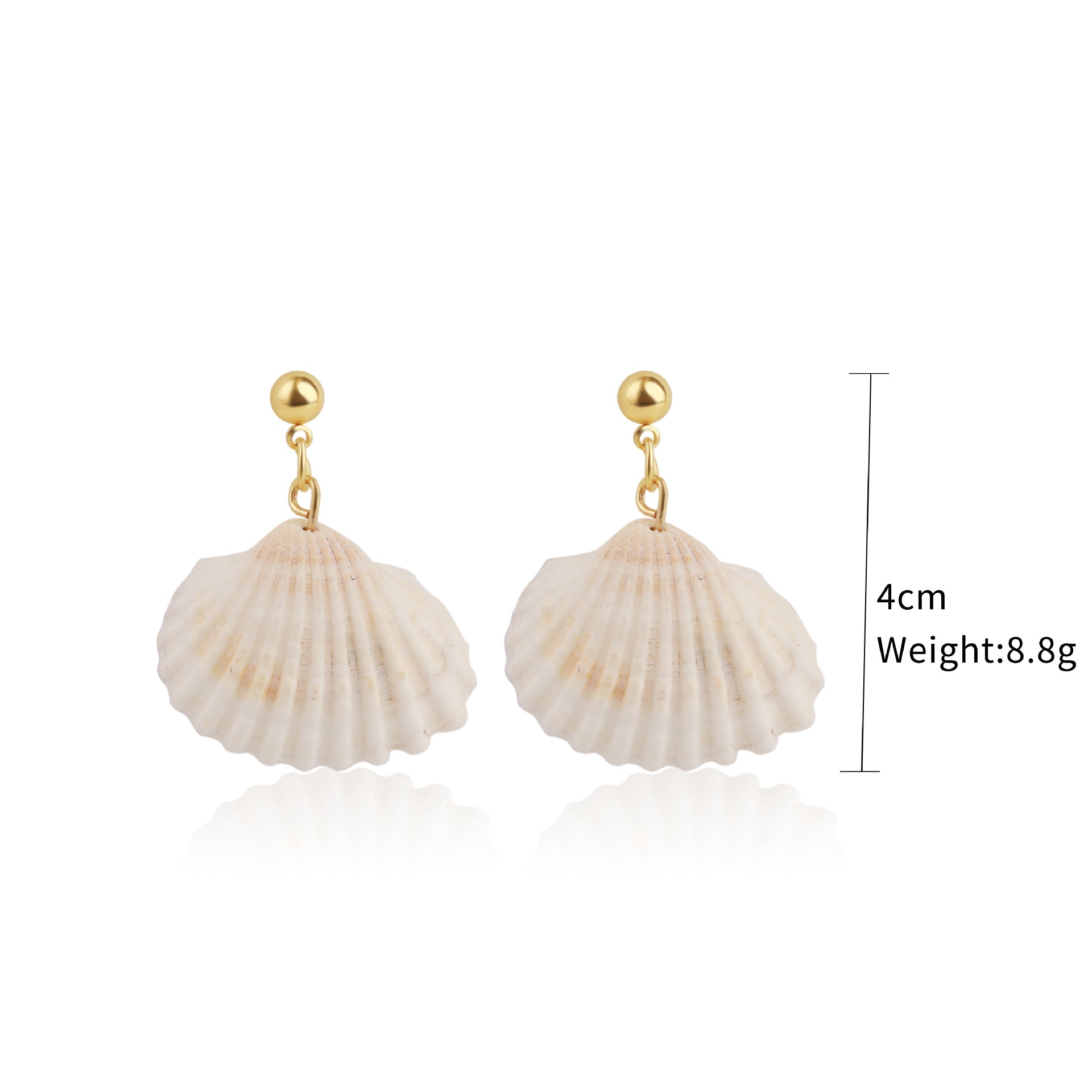 Pendientes de concha de perla con diseño de joyería marina bohemia, pendientes de concha de verano natural de aleación
