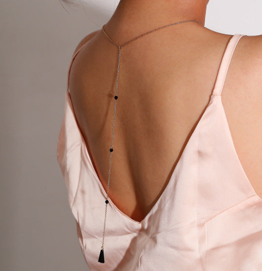 Cadena trasera con forma de gota de agua, personalizada, con flecos largos y diseño geométrico (compra mínima de 2 piezas) 