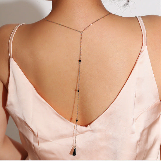 Cadena trasera con forma de gota de agua, personalizada, con flecos largos y diseño geométrico (compra mínima de 2 piezas) 