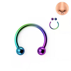 Anillo nasal de bola de tornillo tipo C, perforación, anillo nasal de acero inoxidable para mujer 