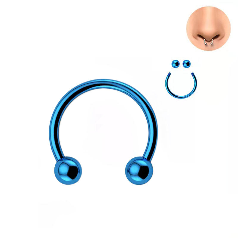 Anillo nasal de bola de tornillo tipo C, perforación, anillo nasal de acero inoxidable para mujer 