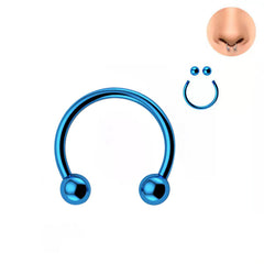 Anillo nasal de bola de tornillo tipo C, perforación, anillo nasal de acero inoxidable para mujer 