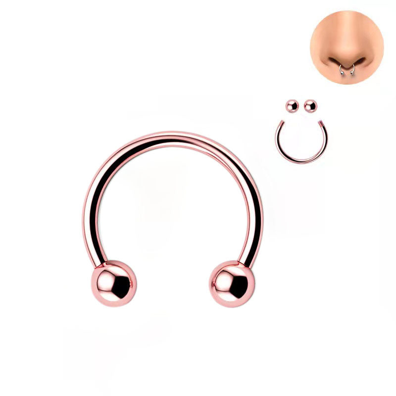 Anillo nasal de bola de tornillo tipo C, perforación, anillo nasal de acero inoxidable para mujer 