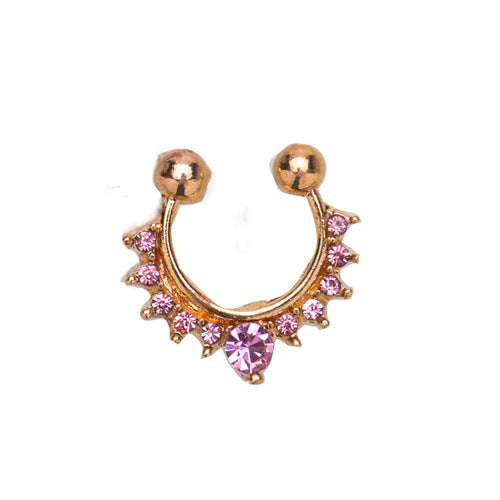 Anillo de nariz falso de aleación de diamantes, sin nariz 