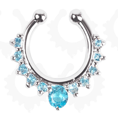 Anillo de nariz falso de aleación de diamantes, sin nariz 