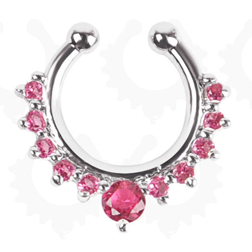 Anillo de nariz falso de aleación de diamantes, sin nariz 