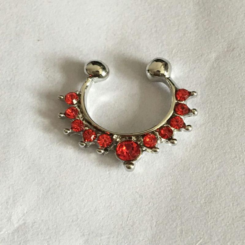 Anillo de nariz falso de aleación de diamantes, sin nariz 