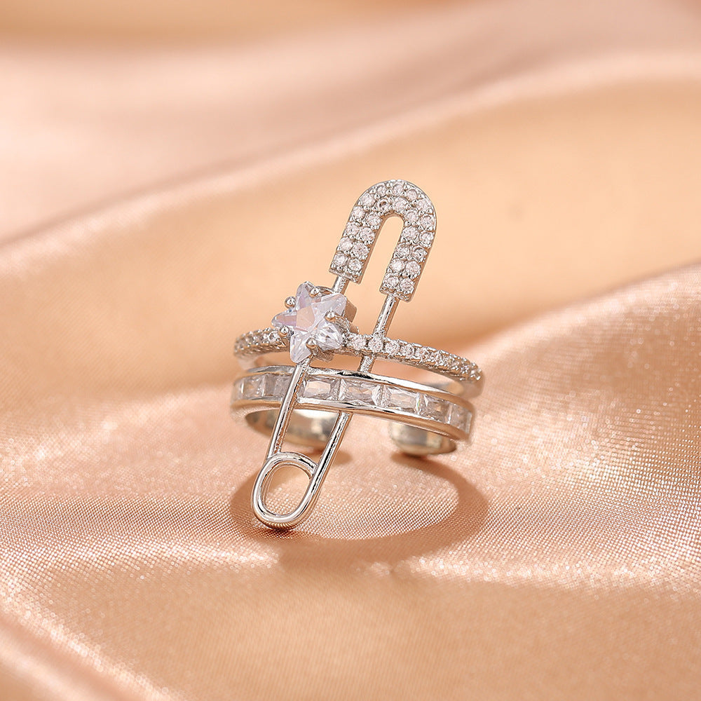 Anillo cruzado ajustable con apertura de nicho y resistente a la decoloración