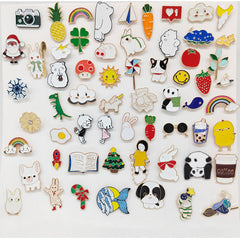 Broches unisex de aleación esmaltados con personajes de dibujos animados, estilo urbano, informales y bonitos
