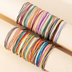 Pulseras de poliéster con bloques de colores de estilo sencillo al por mayor