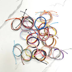 Pulseras de poliéster con bloques de colores de estilo sencillo al por mayor