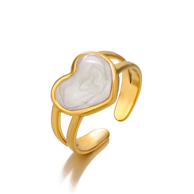 Anillos abiertos chapados en acero inoxidable 304 con diseño geométrico de estilo simple, venta al por mayor