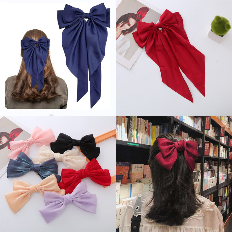 Pinza para el pelo con lazo de tela, estilo clásico y sencillo para mujer
