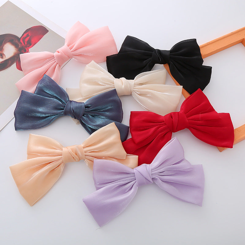 Pinza para el pelo con lazo de tela, estilo clásico y sencillo para mujer