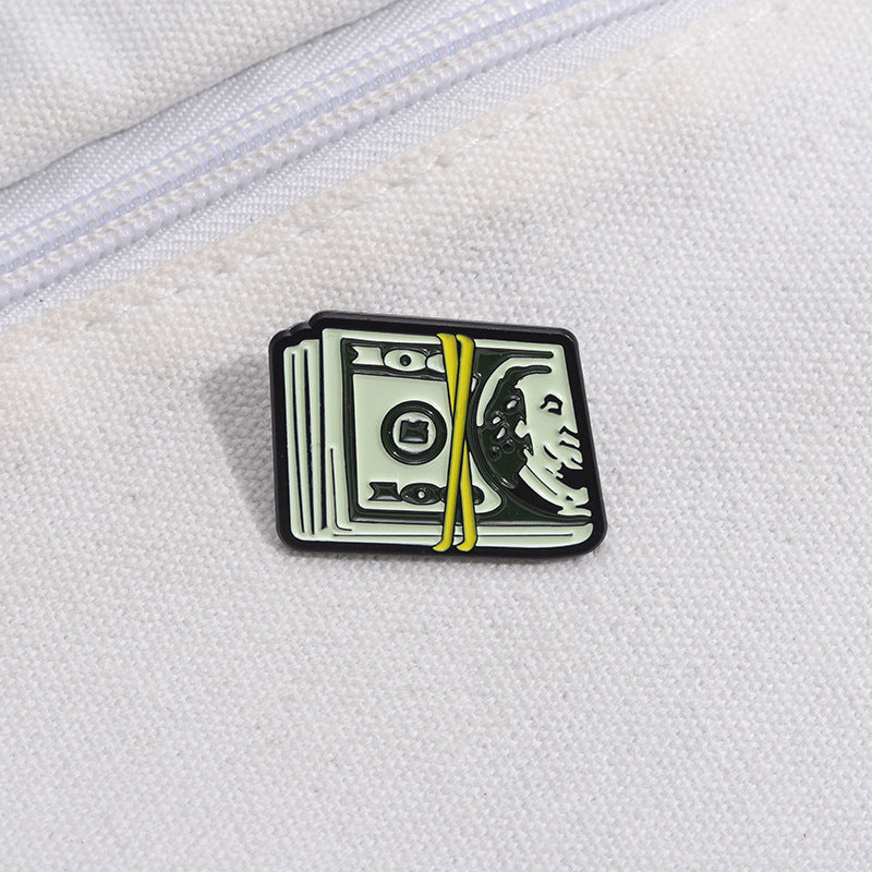 Broche de aleación con estampado de letras y barniz para hornear, unisex, estilo vaquero, con diseño de animales 
