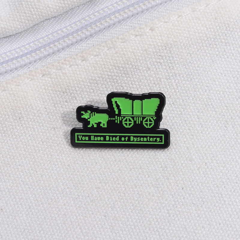 Broche de aleación con estampado de letras y barniz para hornear, unisex, estilo vaquero, con diseño de animales 