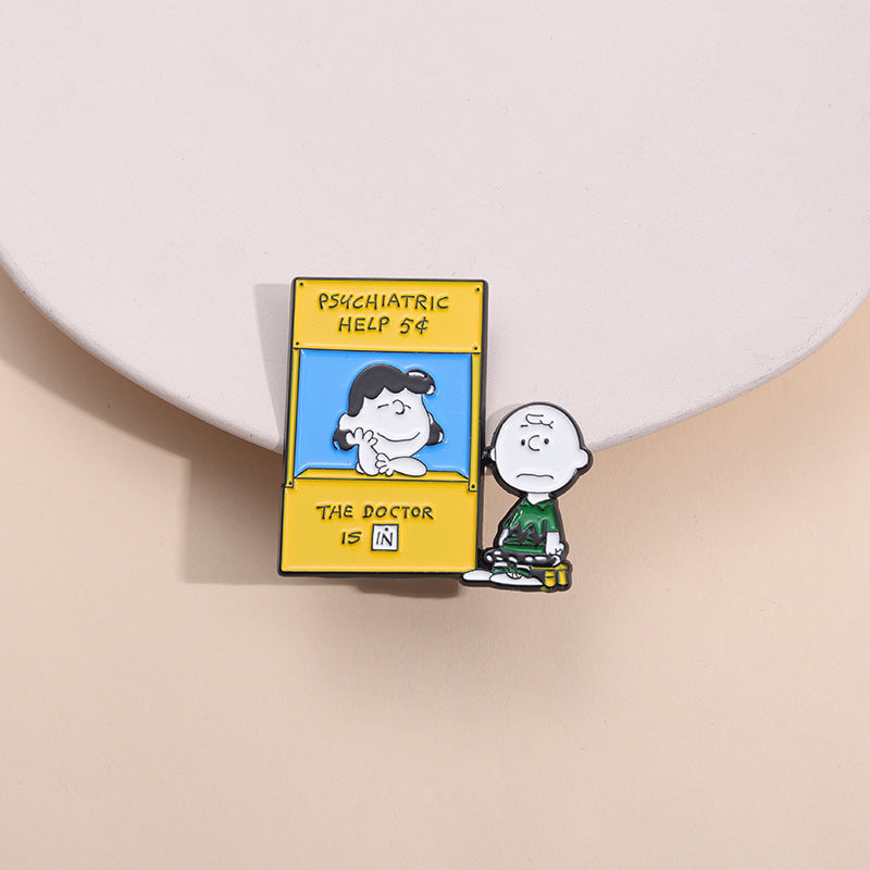 Broche de aleación con estampado de letras y barniz para hornear, unisex, estilo vaquero, con diseño de animales 