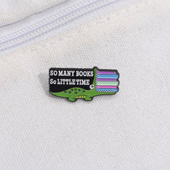 Broche de aleación con estampado de letras y barniz para hornear, unisex, estilo vaquero, con diseño de animales 