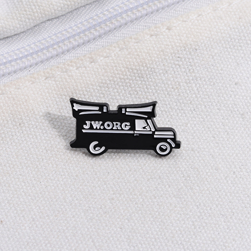 Broche de aleación con estampado de letras y barniz para hornear, unisex, estilo vaquero, con diseño de animales 
