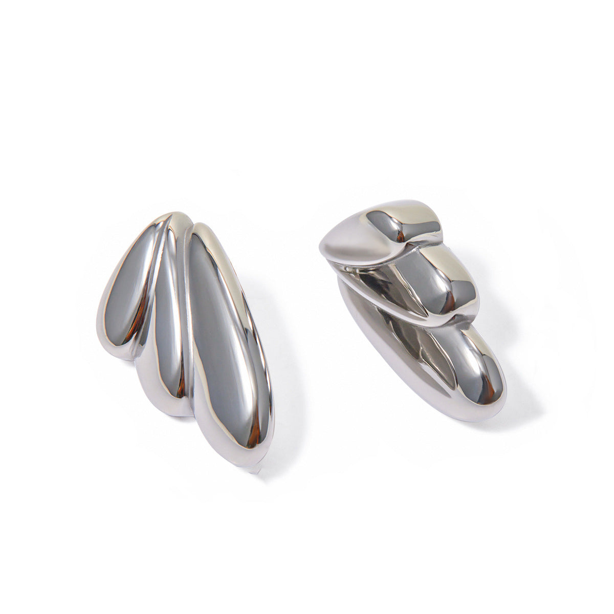 1 par de pendientes de aro con diseño de alas de viaje retro de acero inoxidable 304 chapados en oro de 18 quilates 