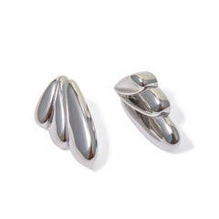 1 par de pendientes de aro con diseño de alas de viaje retro de acero inoxidable 304 chapados en oro de 18 quilates 
