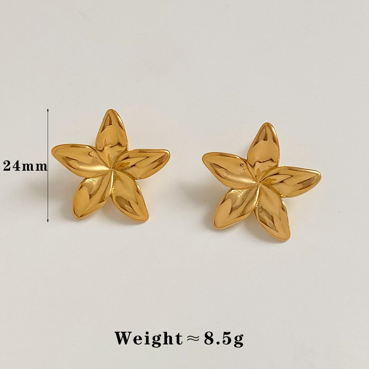1 par de pendientes de acero inoxidable 304 chapados en oro blanco de 16 quilates con diseño de hojas y flores, estilo moderno e informal.
