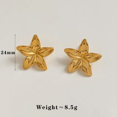 1 par de pendientes de acero inoxidable 304 chapados en oro blanco de 16 quilates con diseño de hojas y flores, estilo moderno e informal.