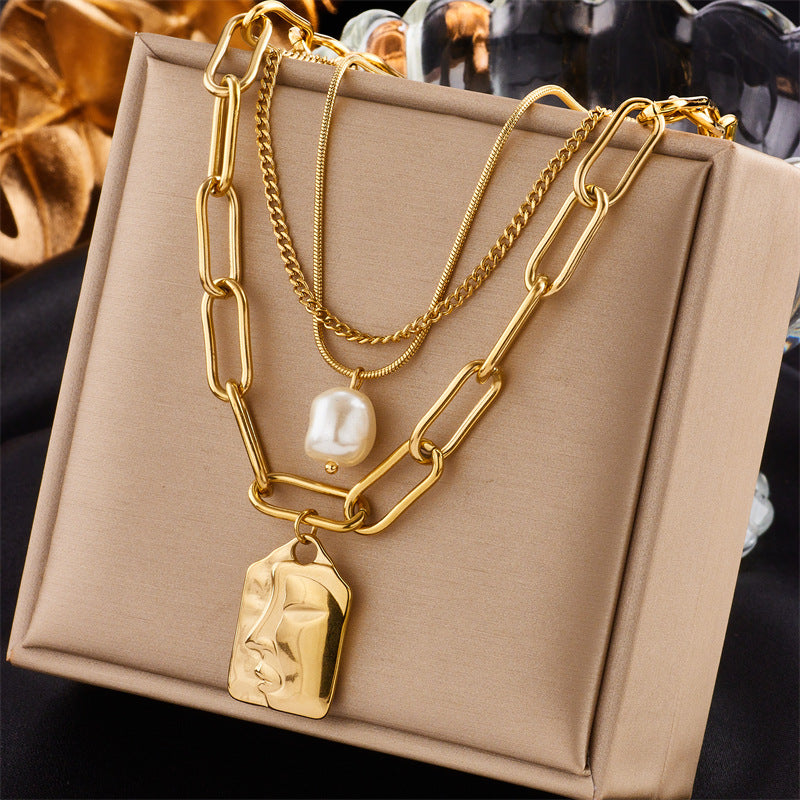 Collar con colgante de acero de titanio y mariposa rectangular con forma de corazón, estilo vintage, venta al por mayor