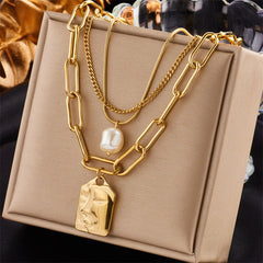 Collar con colgante de acero de titanio y mariposa rectangular con forma de corazón, estilo vintage, venta al por mayor