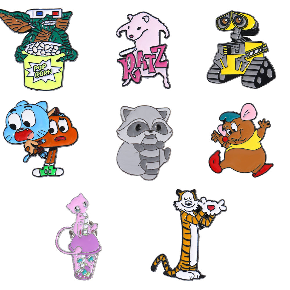 Broches de metal para hombre con letras de animales, estilo clásico y retro simple 