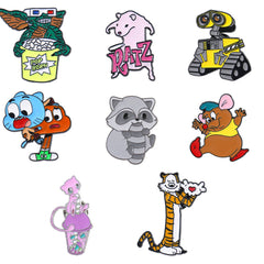 Broches de metal para hombre con letras de animales, estilo clásico y retro simple 