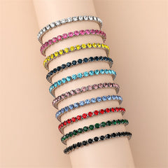 Pulseras de acero inoxidable 304 con diamantes de imitación, estilo simple, brillantes y geométricos, a granel