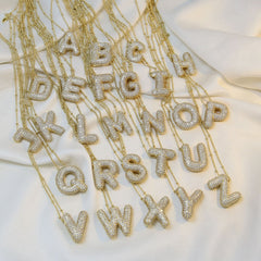 Collar con colgante de acero inoxidable 304 con letras de estilo sencillo, joyería al por mayor