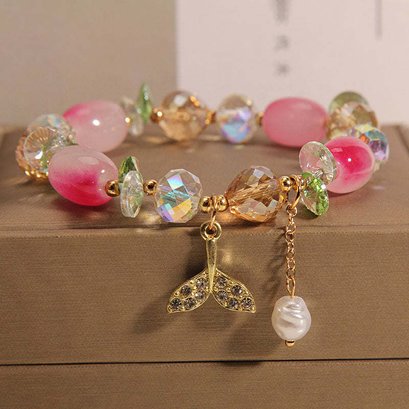Pulseras de aleación con diseño de cola de pez, estilo clásico y sencillo, al por mayor.