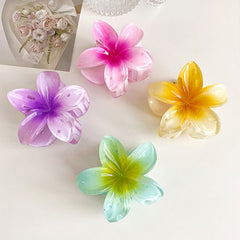 Pinzas para el pelo de resina plástica con diseño de flores de estilo sencillo para mujer