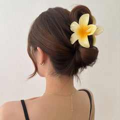 Pinzas para el pelo de resina plástica con diseño de flores de estilo sencillo para mujer