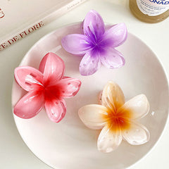 Pinzas para el pelo de resina plástica con diseño de flores de estilo sencillo para mujer