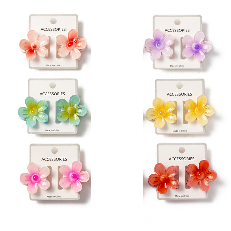 Pinzas para el pelo con diseño floral de resina plástica para mujer, barnizadas al horno