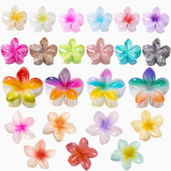 Pinzas para el pelo con diseño de flores de resina plástica para mujer, barnizadas al horno