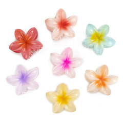 Pinzas para el cabello con diseño de flores de resina plástica y barniz para hornear para mujer