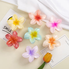 Pinzas para el cabello con diseño de flores de resina plástica y barniz para hornear para mujer