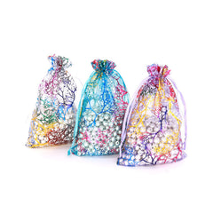 Bolsas de organza para embalaje de joyas con impresión de estilo clásico