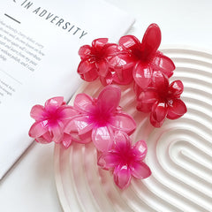 Pinzas para el pelo de plástico con diseño de flores dulces básicas para mujer 