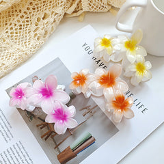 Pinzas para el pelo de plástico con diseño de flores dulces básicas para mujer 