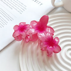 Pinzas para el pelo de plástico con diseño de flores dulces básicas para mujer 