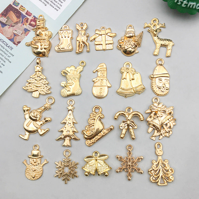 21 modelos por modelo 1, 21/paquete 12 * 23 mm 17 * 14 mm 8 * 19 mm Aleación de zinc Árbol de Navidad Papá Noel Copo de nieve Colgante Accesorios de joyería 