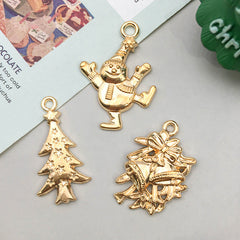 21 modelos por modelo 1, 21/paquete 12 * 23 mm 17 * 14 mm 8 * 19 mm Aleación de zinc Árbol de Navidad Papá Noel Copo de nieve Colgante Accesorios de joyería 