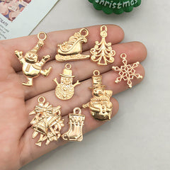 21 modelos por modelo 1, 21/paquete 12 * 23 mm 17 * 14 mm 8 * 19 mm Aleación de zinc Árbol de Navidad Papá Noel Copo de nieve Colgante Accesorios de joyería 