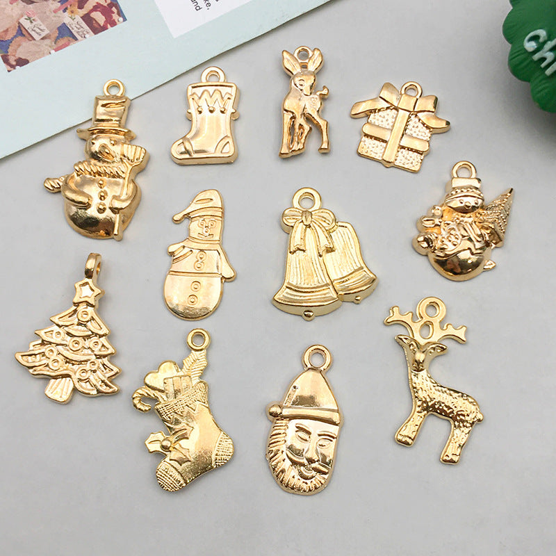 21 modelos por modelo 1, 21/paquete 12 * 23 mm 17 * 14 mm 8 * 19 mm Aleación de zinc Árbol de Navidad Papá Noel Copo de nieve Colgante Accesorios de joyería 